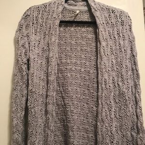 Gray knitted cardigan